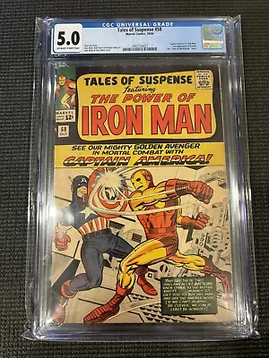 Buy Tales Of Suspense #58 CGC 5.0 OW/W  - CAP VS IRON MAN Marvel Comics 1964 • 200.92£