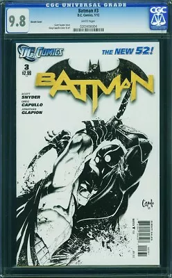Buy Batman #3 1:200 CGC 9.8 2012 New 52 Court Of Owls Scott Snyder Greg Capullo • 278.02£