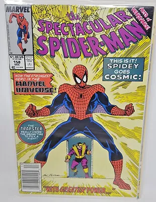 Buy Spectacular Spider-man #158 Cosmic Spider-man 1st App *1989* Newsstand 9.2 • 9.49£