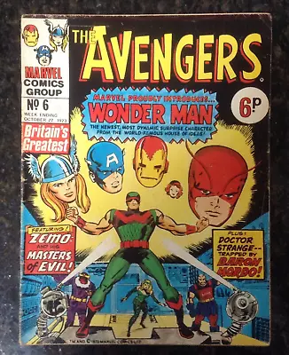 Buy Avengers #6 Oct 1973 FINE+ 6.5 Reprints Avengers #9 1st App Wonder Man • 7.99£