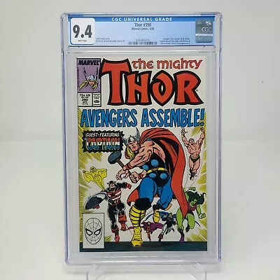 Buy Thor 390 CGC 9.4 Captain America Lifts Mjolnir Avengers 1988 WHITE PAGES  • 55.97£