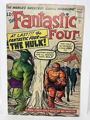 Buy Fantastic Four #12  1963 - 1st Meet:The HULK & The Fantastic Four • 1,239.26£