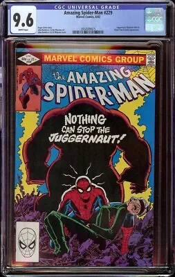 Buy Amazing Spider-Man # 229 CGC 9.6 White (Marvel, 1982) Juggernaut Appearance • 118.59£