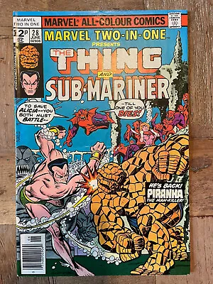 Buy Marvel TWO-IN-ONE Presents THING Vs SUB-MARINER #28 1st Print June 1977 Pence • 4.99£