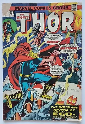 Buy Thor #228 GD/VG   1st Series   ORIGIN OF EGO THE LIVING PLANET!!!   KEY ISSUE!!! • 4.42£
