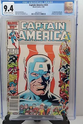 Buy Captain America #323 CGC 9.4 Newsstand 1st John Walker Super Patriot 1986 Marvel • 79.06£