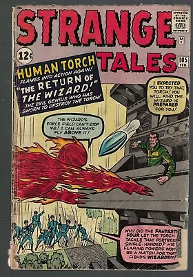 Buy Marvel Comics Strange Tales 105 G/VG 3.0 1963 Human Torch Fantastic Four • 129.99£