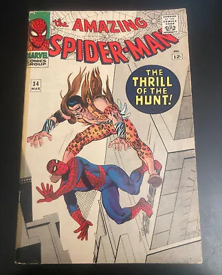 Buy AMAZING SPIDER-MAN #34 (1966) **Kraven Key!** Very Bright & Colorful! • 102.45£