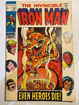 Buy INVINCIBLE IRON MAN #18  Marvel Comics  UK Price 1969  VF • 27.95£