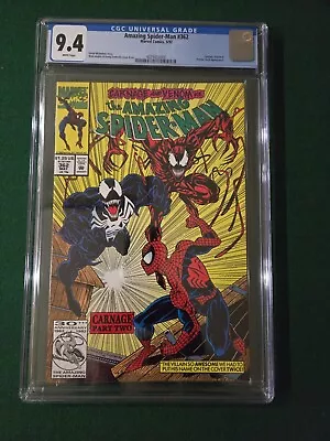 Buy AMAZING SPIDER-MAN #362 CGC 9.4 WHITE PAGES Carnage Part Two Venom Cover 1993 • 40.18£