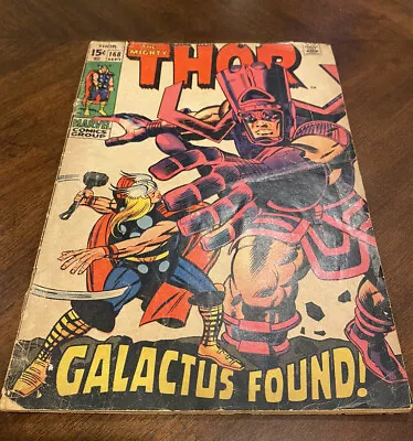 Buy The Mighty Thor, Galactus Found Comic Book #168 Sep. 1969 SUPER RARE • 98.95£