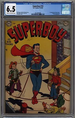Buy Superboy #10 Cgc 6.5 Cream To Off-white Pages Dc Comics 1950 • 1,622.73£