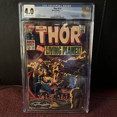 Buy THOR #133 CGC 4.0...1st EGO The Living Planet (Peter Quill's Dad) Jack Kirby C/a • 59.96£