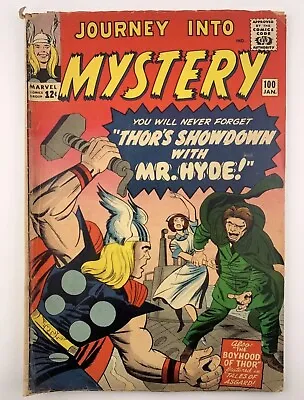Buy Journey Into Mystery #100 (1/64) - Silver Age Good/Very Good Stain Bottom Back • 51.45£