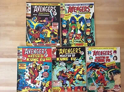 Buy Marvel Comics Group UK The Avengers 26,27,28,29,30 March/April 1974 • 12£