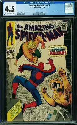 Buy Amazing Spider-man  # 57   Ka-zar!  Cgc  4.5     43090021004 • 49.66£