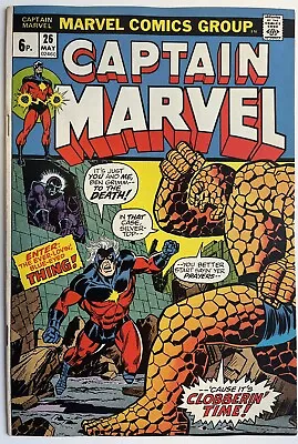 Buy Captain Marvel #26 (1973) 1st Cover + 2nd Appearance Of Thanos • 84.95£
