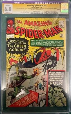 Buy Amazing Spider-man  #14  Cgc Ss 6.0 Stan Lee (restored) • 2,200£
