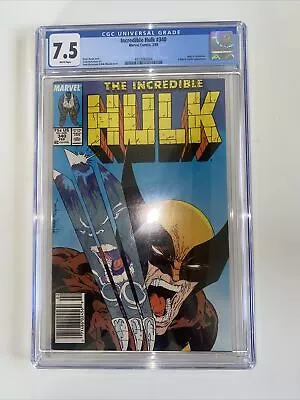 Buy Incredible Hulk #340 CGC 7.5 NEWSTAND Marvel Comics 1988 WHITE Pages Wolverine • 141.07£