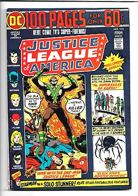 Buy Justice League Of America 112, 1974, 100pg, Starman, Black Canary Batman 9.2 NM- • 55.15£