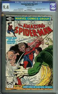 Buy Amazing Spider-man #217 Cgc 9.4 White Pages // Sandman + Hydro Combine 1981 • 71.13£