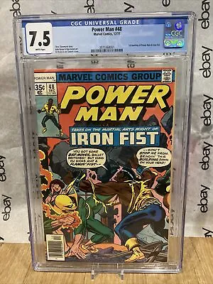Buy POWER MAN #48 ~ CGC 7.5 ~ 1st Meeting Of Power Man & Iron Fist ~ Marvel 1977 • 47.96£