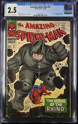 Buy AMAZING SPIDER-MAN #41 - Rhino First App - Marvel 1966 - CGC 2.5 • 256.64£