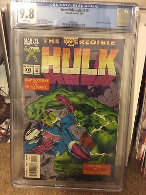 Buy Incredible Hulk #419 CGC 9.8 NM 1st Full Appearance Of Talos  • 79.30£