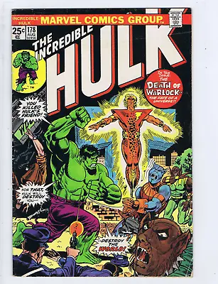 Buy Incredible Hulk #178 Marvel 1974 DEATH & RESURRECTION OF ADAM WARLOCK • 15.83£
