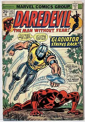 Buy Marvel Daredevil #113 Comic 1974 Black Widow Gladiator 1st Cameo Death-Stalker • 7.90£