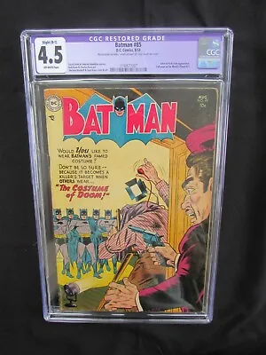 Buy Rare Vintage Golden Age Batman #85 - Cgc 4.5  - Batman's Costume Of Doom - 1954 • 339.80£