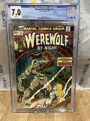 Buy Werewolf By Night 13 (CGC 7.0 1st App Of Topaz Ploog 1974 Marvel Key White Pages • 110.81£