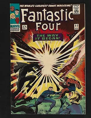 Buy Fantastic Four #53 VF- Kirby 2nd/Origin Black Panther & Wakanda 1st/Origin Klaw • 127.30£