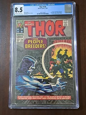 Buy Thor 134 Cgc 8.5 First Appearances Of High Evolutionary And Man-beast • 275.83£