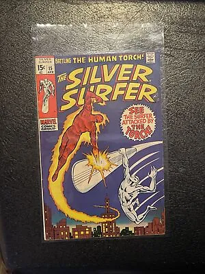 Buy Silver Surfer #15 Vs Human Torch 1st Solo Battle 1970  KEY ISSUE 🔑 • 157.81£