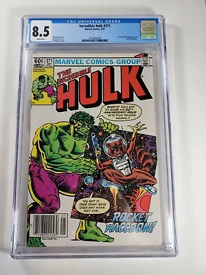 Buy The Incredible Hulk #271 8.5 CGC 2nd App Of Rocket Raccoon!! Newsstand! • 195.90£