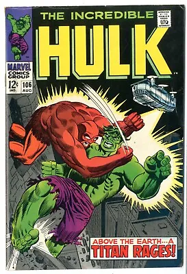 Buy Incredible Hulk  # 106    FINE    Aug. 1968    1st & Vs Missing Link   Nick Fury • 30.08£