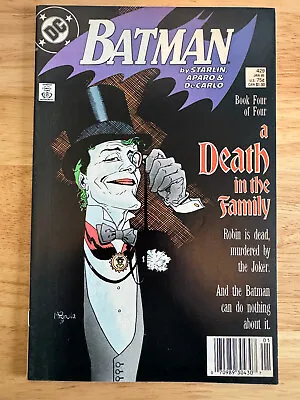 Buy Batman #429 Newsstand HIGH GRADE Death In The Family! Joker CVR! DC Comics 1989 • 19.76£