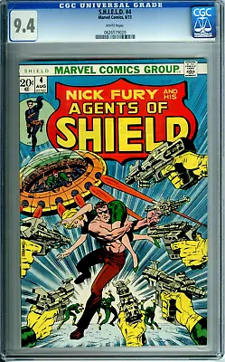 Buy S.H.I.E.L.D. #4 CGC 9.4 WP RARE Nick Fury AGENTS OF SHIELD BronzeAge MARVEL 1973 • 130.54£