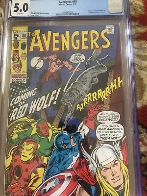 Buy Avengers #80 CGC 5.0  White Pages Origin And 1st Appearance Of Red Wolf • 41.10£