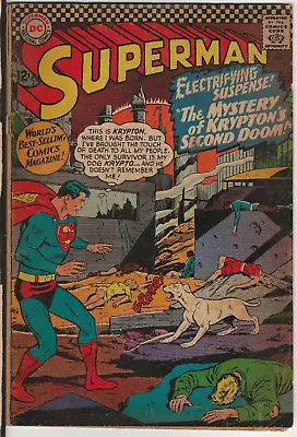 Buy SUPERMAN #189 1966  THE MYSTERY Of KRYPTON'S SECOND DOOM!  SILVER AGE DC • 8.04£