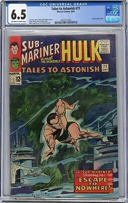 Buy Tales To Astonish #71 - Marvel 1965 Silver Age - CGC FN+ 6.5 - Leader Appearance • 75.95£