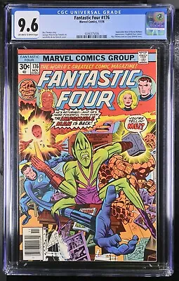 Buy Fantastic Four #176 CGC 9.6 Stan Lee & Jack Kirby Cameo, Impossible Man App 1976 • 79.06£