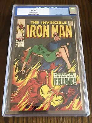 Buy Invincible Iron Man #3 CGC 9.2 OW/W (Marvel, 1968) Happy Hogan Becomes The Freak • 265£