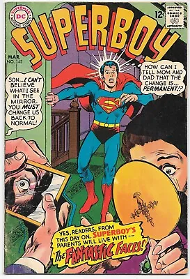 Buy Superboy #145 DC Comics 1968 Neal Adams Cover Solid FN-/FN Silver-Age Superman • 5.59£