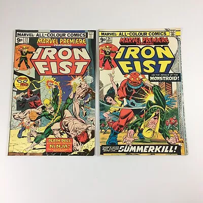 Buy Marvel Premiere Featuring Iron Fist #22 & #24 1975 Marvel 26cm X 17cm  • 16.95£