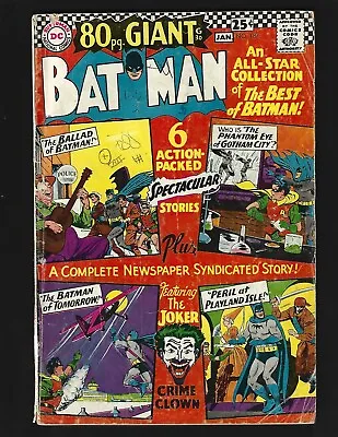 Buy Batman #187 VG- Giant Origin Batman Robin Joker Reprints 1st Clock & Phantom Eye • 14.23£