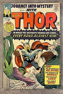 Buy Journey Into Mystery #110 Nov 1964 - Loki! Odin! Cobra! Hyde! Nice Book! Vg • 27.71£