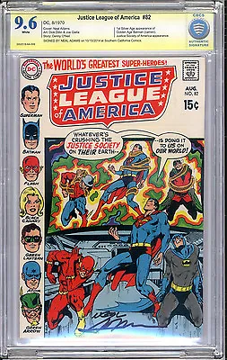 Buy Justice League #82 CBCS NM+ 9.6 Neal Adams Signature Series Monterey Batman • 630.43£