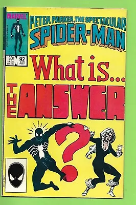 Buy Peter Parker Spectacular Spider-Man 92 Marvel July1984 Black Cat App. VG+  • 9.99£